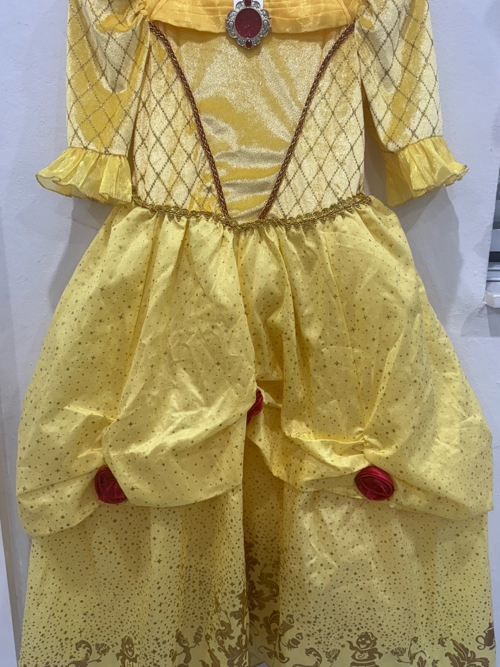 Disney Yellow Princess Ball Gown Costume with Rose Accents